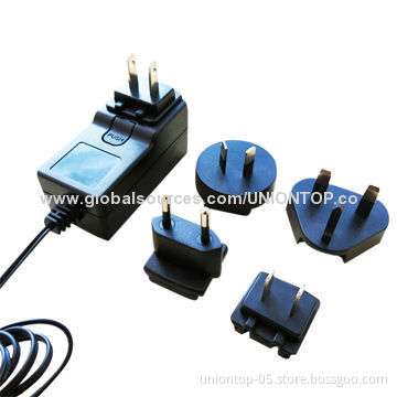 UL/CE universal 18W EU/US/UK/AU interchangeable AC/DC power adapter